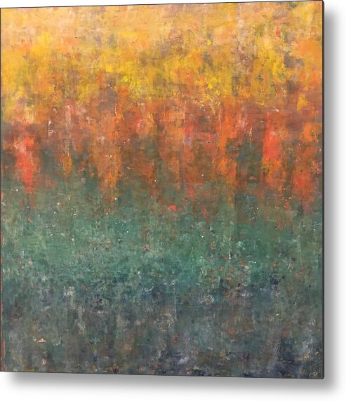 Cold Wax And Oil Metal Print featuring the painting Autumn Delight by Mary Parks