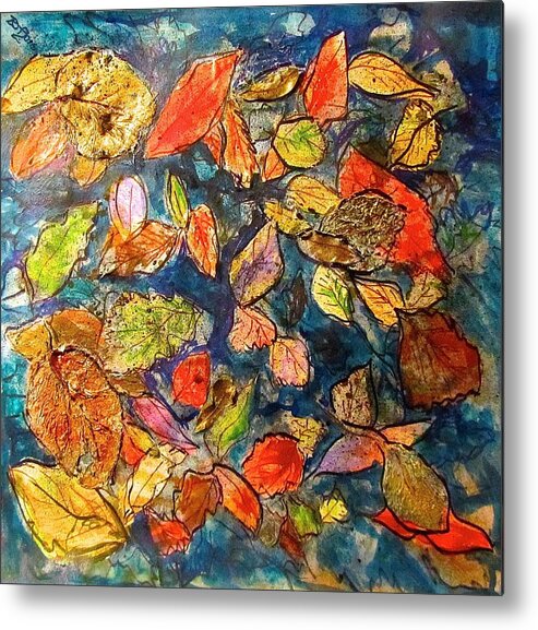 Leaves Metal Print featuring the mixed media Autumn Leaves by Barbara O'Toole