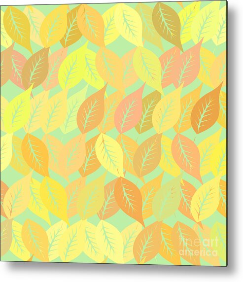 Pattern Metal Print featuring the digital art Autumn leaves pattern by Gaspar Avila