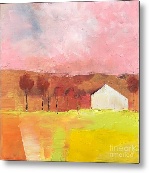 Farmhouse Metal Print featuring the painting Autumn Stillness by Michelle Abrams