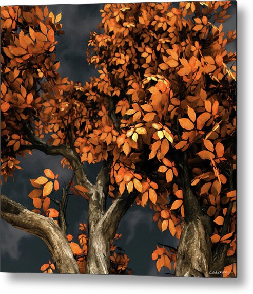 Tree Metal Print featuring the digital art Autumn Storm by Cynthia Decker