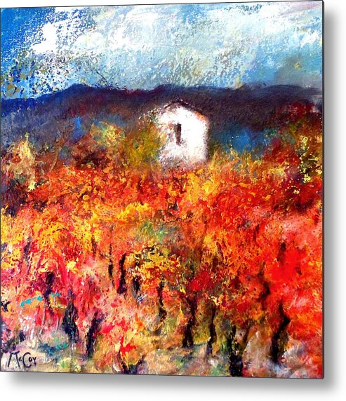 Colours Metal Print featuring the painting Autumn Vineyard by K McCoy