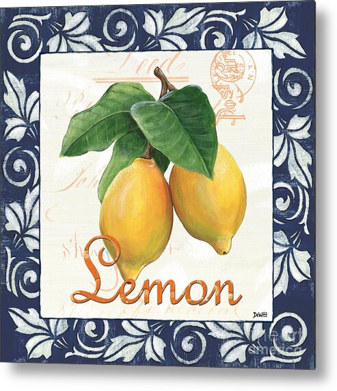 Lemon Metal Print featuring the painting Azure Lemon 1 by Debbie DeWitt