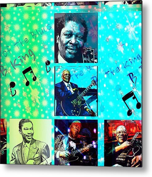 Digital Art Metal Print featuring the digital art B B King of The Blues by Karen Buford