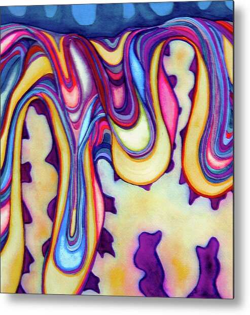 Undulating And Flowing Metal Print featuring the painting Backyard Vibrations by Rod Whyte