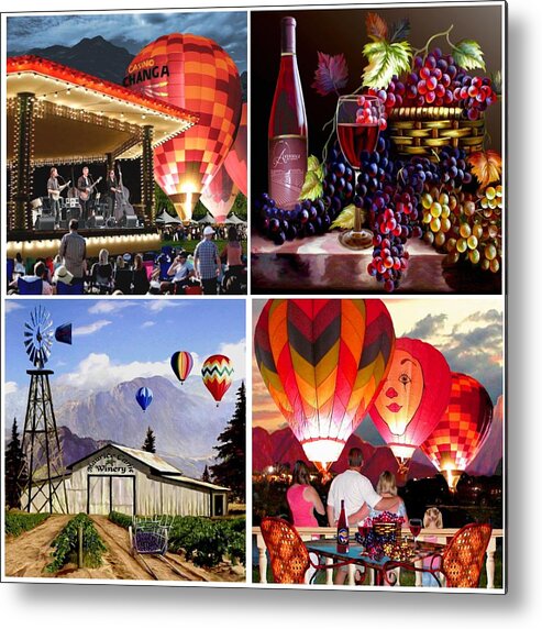 Love Metal Print featuring the painting Balloon and Wine Gallery by Ron Chambers
