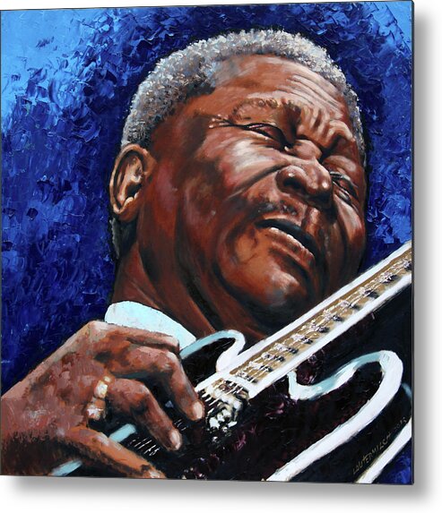 Bb King Metal Print featuring the painting BB King by John Lautermilch