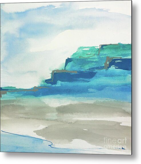 Original Watercolors Metal Print featuring the painting Beach II by Chris Paschke