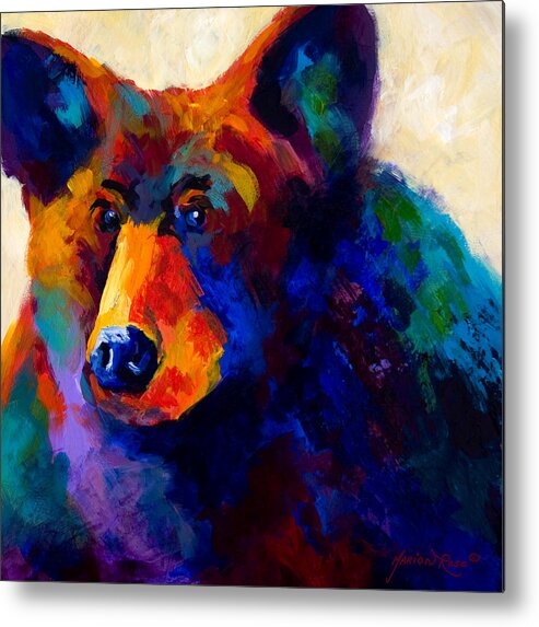 Bear Metal Print featuring the painting Beary Nice - Black Bear by Marion Rose