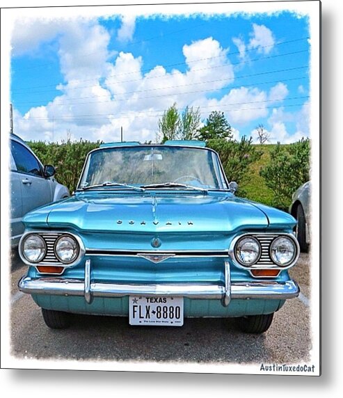 Beautiful Metal Print featuring the photograph #beautiful #turquoise #chevrolet by Austin Tuxedo Cat