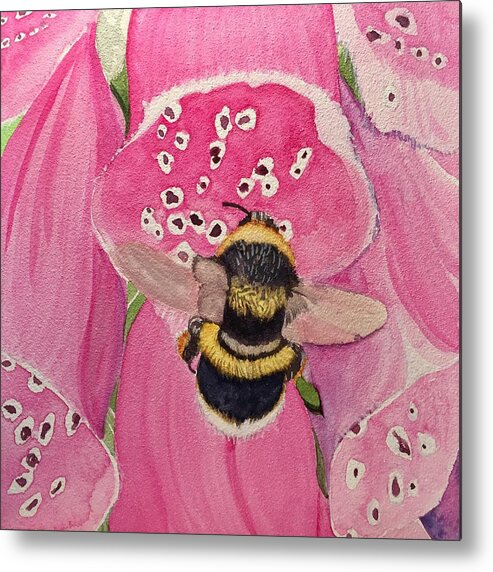Bee Metal Print featuring the painting Bell Ringer by Sonja Jones
