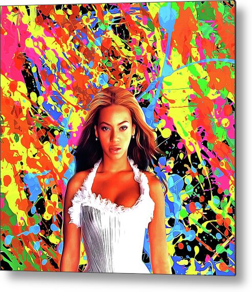 Oil Paint Art Metal Print featuring the painting Beyonce Knowles - Celebrity Art by Shraddha Sharma