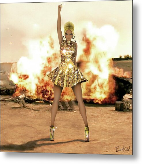 Beyonce Metal Print featuring the digital art Beyonce - Run The World Girls 4 by Bo Kev