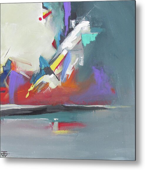 Abstract Metal Print featuring the painting Beyond Reflection by John Gholson