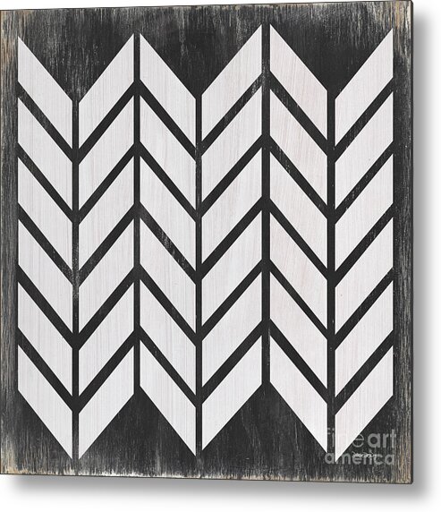 Quilt Metal Print featuring the painting Black and White Quilt by Debbie DeWitt