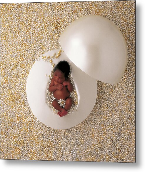 Pearls Metal Print featuring the photograph Natural Pearls by Anne Geddes