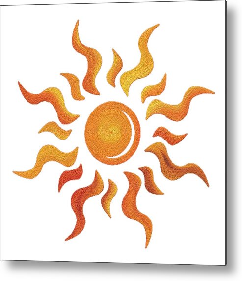 Blazing Sun; Sun; Soutwest; T-shirt; Hot; Arizona; Tucson; Apparel; Painting; Graphic Art; Didesigns; Graphics; Diana L Elliott; Artist; Art; Brooklyn; New York City; Usa Metal Print featuring the painting Blazing Sun by DiDesigns Graphics