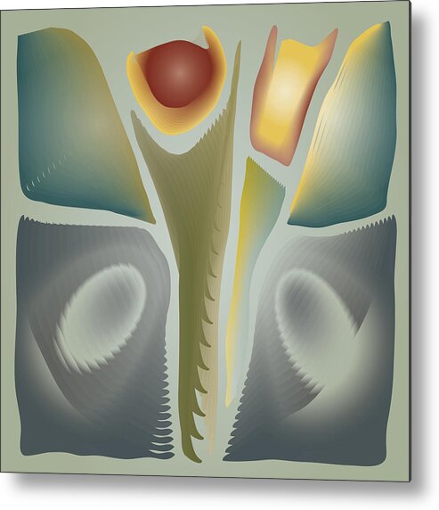 Abstract Metal Print featuring the digital art Blendflower Still Life by Kevin McLaughlin