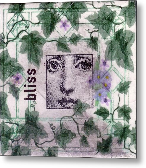Ivy Metal Print featuring the mixed media Bliss on Tile by Desiree Paquette