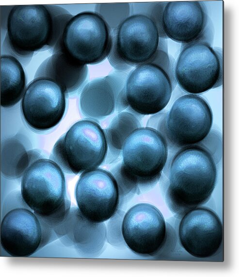 Digital Art Metal Print featuring the digital art Blue Balls by Artful Oasis