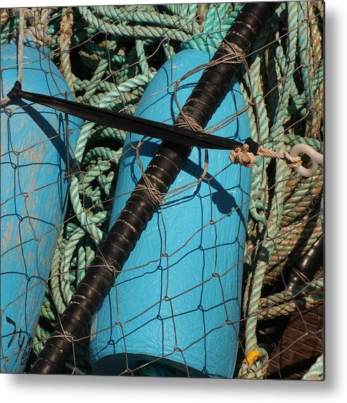 Port San Luis Metal Print featuring the photograph Blue Buoys by Art Block Collections