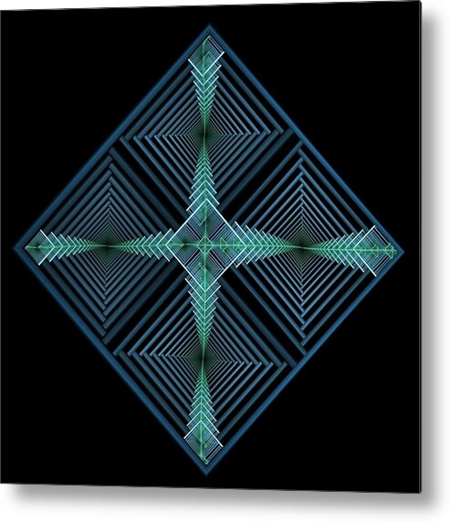 Blue Metal Print featuring the digital art Blue Diamond by Rick Chapman