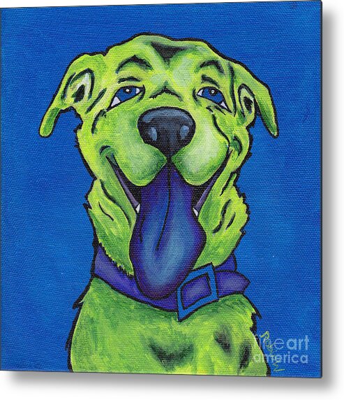 Dog Metal Print featuring the painting Blue Dog by Robin Wiesneth
