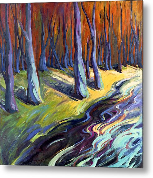 Konnie Metal Print featuring the painting Blue Forest by Konnie Kim