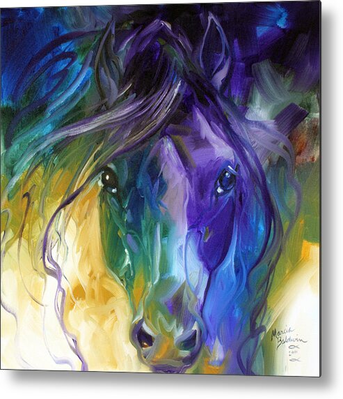 Horse Metal Print featuring the painting Blue Roan Abstract by Marcia Baldwin