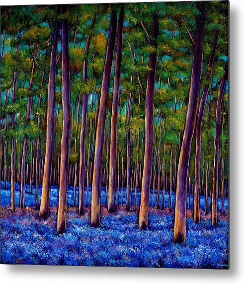 Landscape Metal Print featuring the painting Bluebell Wood by Johnathan Harris