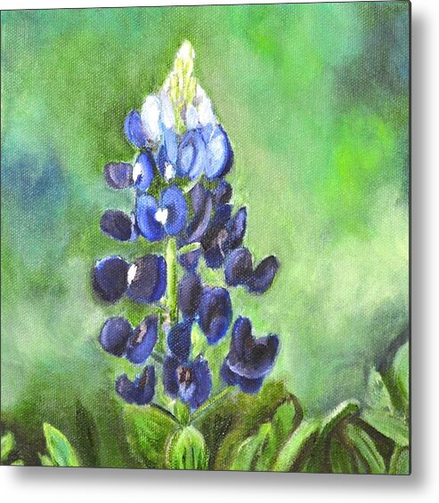 Flowers Metal Print featuring the painting Bluebonnet by Melissa Torres