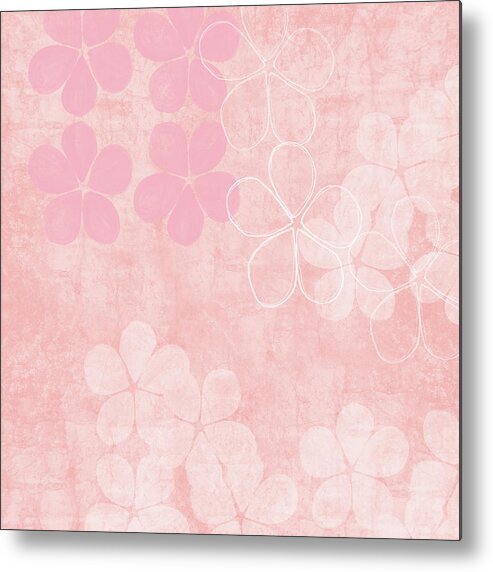 Flowers Metal Print featuring the mixed media Blush Blossoms 1- Art by Linda Woods by Linda Woods