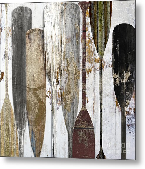 Oars Metal Print featuring the painting Boathouse by Mindy Sommers