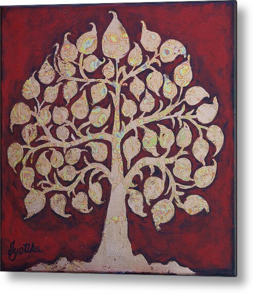 Bodhi Tree Metal Print featuring the painting Bodhi Tree by Jyotika Shroff