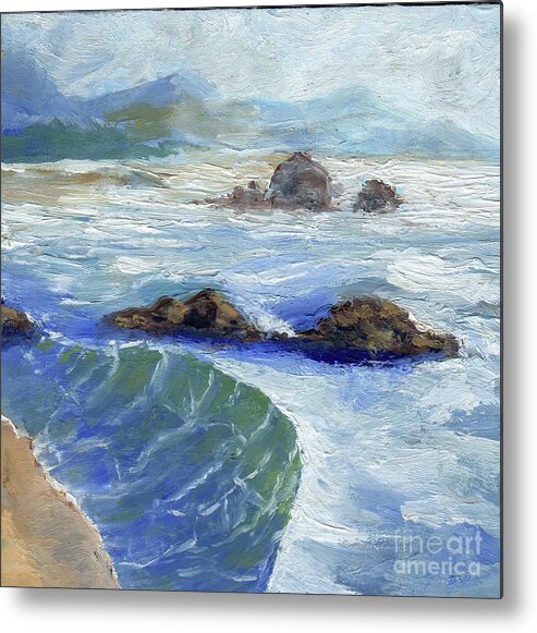 Ocean Metal Print featuring the painting Bodiga Bay #2 by Randy Sprout