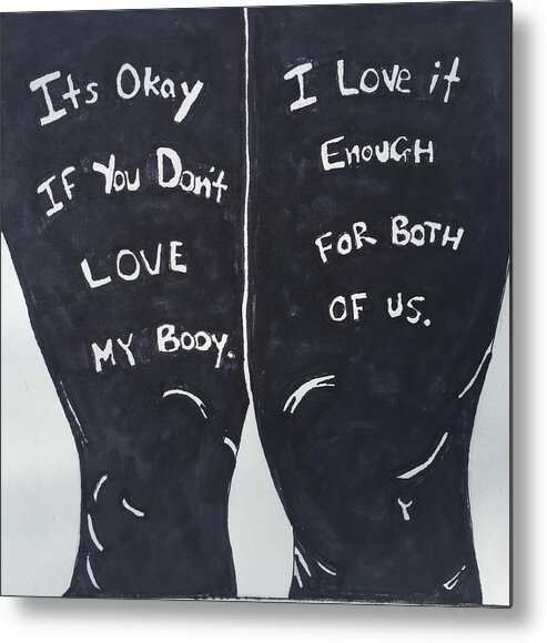 Self-love Metal Print featuring the drawing Body Confidence One by Sara Young