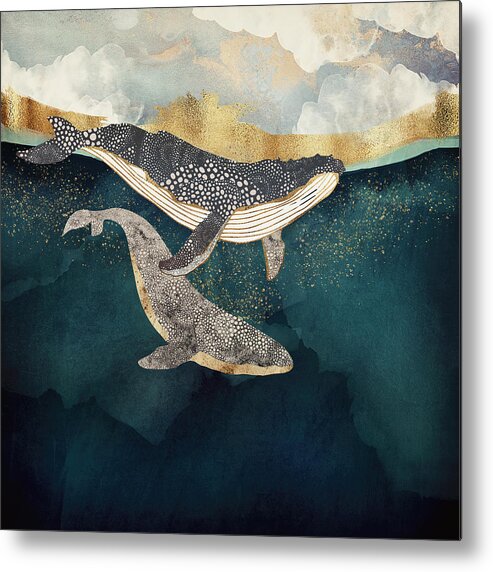 Whale Metal Print featuring the digital art Bond II by Spacefrog Designs