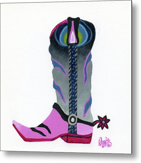 Cowboy Metal Print featuring the painting Boot Scootin by Stephanie Agliano