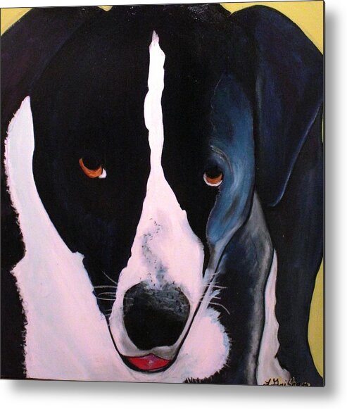 Dog Art Metal Print featuring the painting Border Collie- Sasha by Laura Grisham