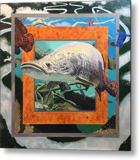 Arapaima Metal Print featuring the painting Boundary Series XV by Thomas Stead