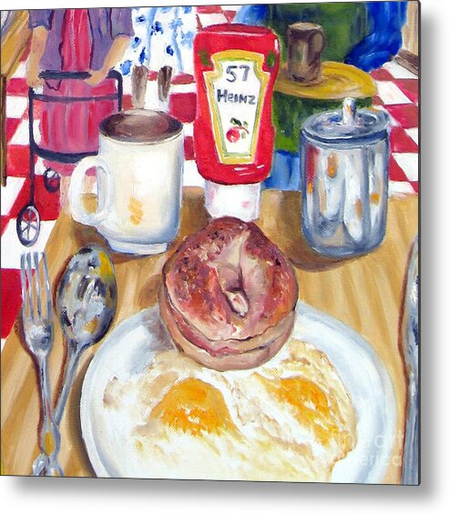 Still Life Metal Print featuring the painting Breakfast at the Deli by Lisa Boyd