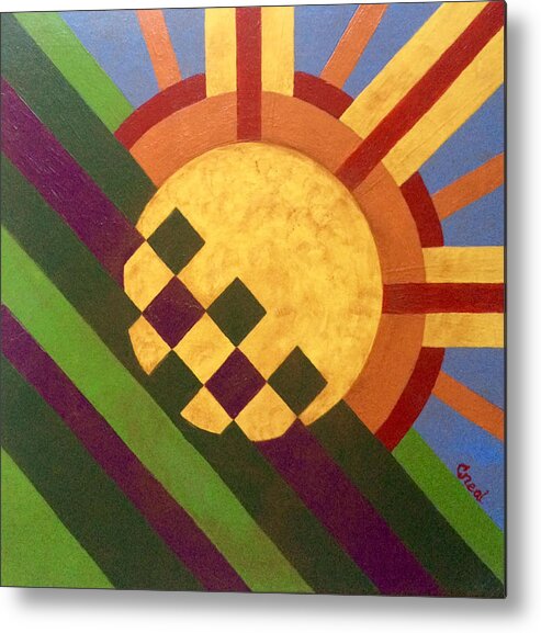 Breaking Day Metal Print featuring the painting CBS Sunday Morning Breaking Day by Carol Neal