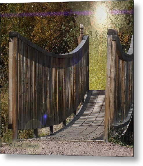Wooden Bridge Metal Print featuring the digital art Bridge to Forever by Kae Cheatham
