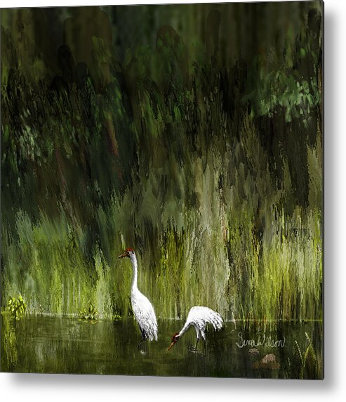 Landscape Metal Print featuring the painting Browsing by Sena Wilson