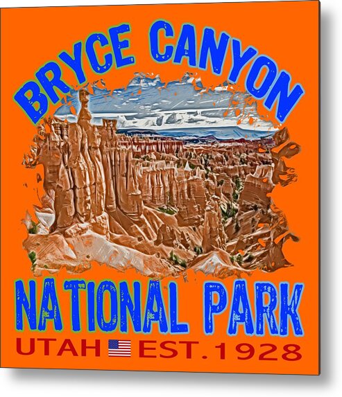 Bryce Canyon National Park Metal Print featuring the digital art Bryce Canyon National Park by David G Paul
