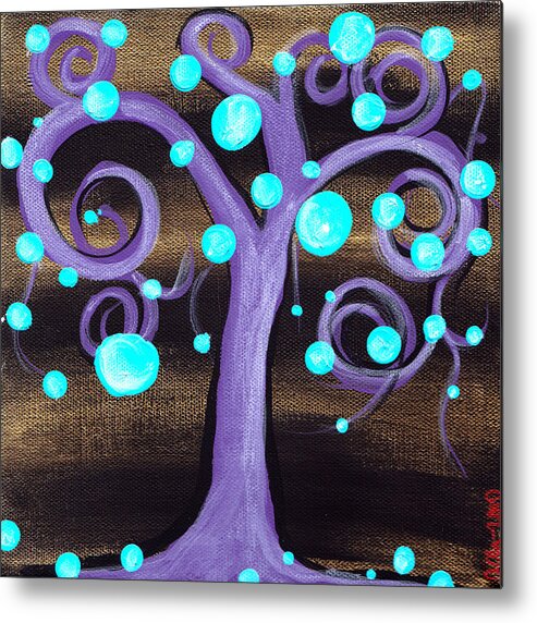 Abril Andrade Metal Print featuring the painting Bubblegum Tree by Abril Andrade