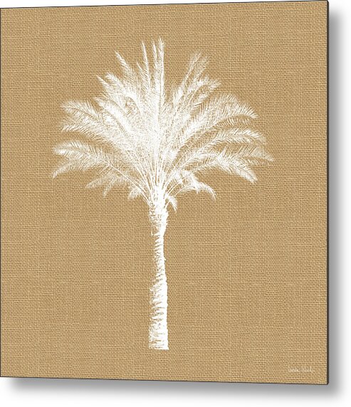 Palm Tree Metal Print featuring the mixed media Burlap Palm Tree- Art by Linda Woods by Linda Woods
