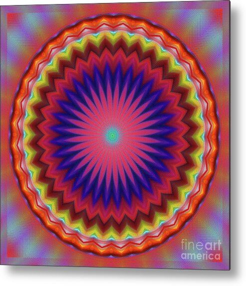 Digital Art Metal Print featuring the digital art Bursting Star Mandala by Kaye Menner by Kaye Menner