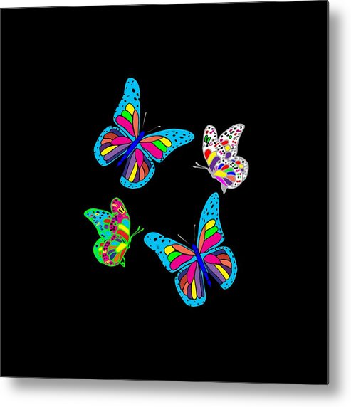 Pink Metal Print featuring the digital art Butterflies by Judy Hall-Folde