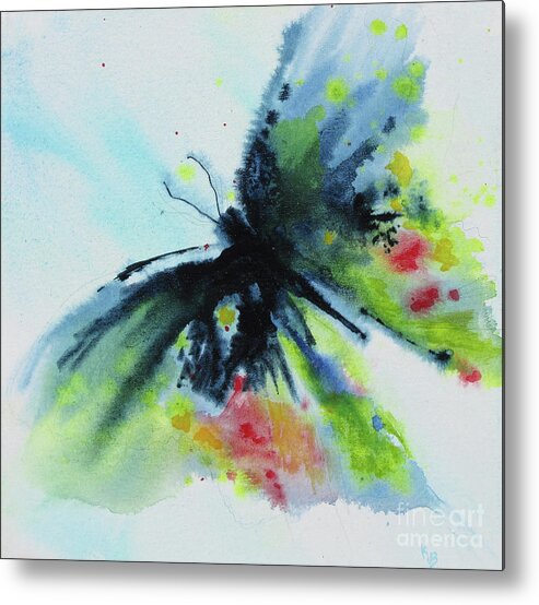 Butterfly Metal Print featuring the painting Butterfly 1 by Karen Fleschler